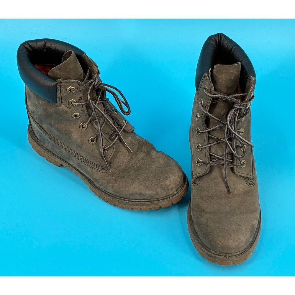 Timberland Premium 6 Inch Waterproof Wedge Boots Women 9 Gray Nubuck A12LH